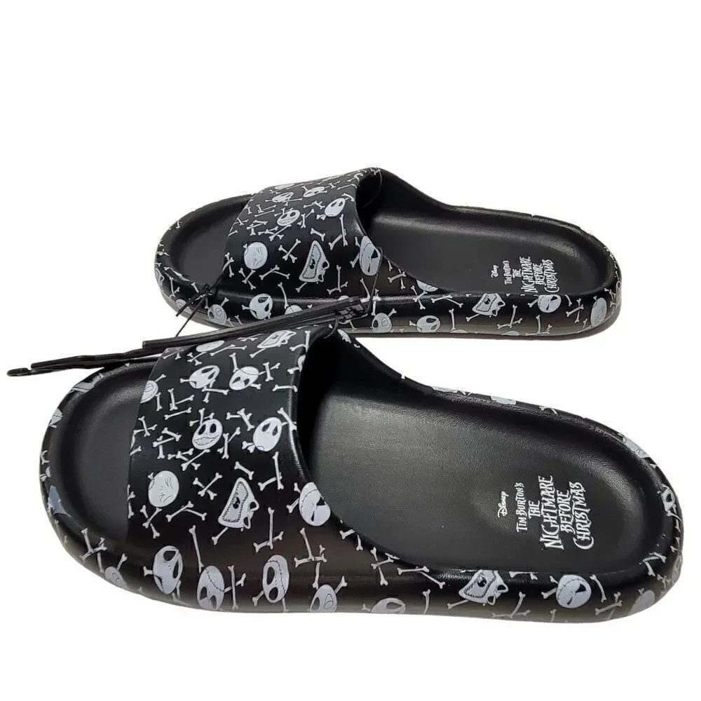 Disney‎ Nightmare Before Christmas Slides Mens 12 Sandal Shoes Jack Skellington